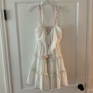 Red Carter Ivory Tiered Ruffle Sundress Size Medium New w/ Tags $180 MSRP